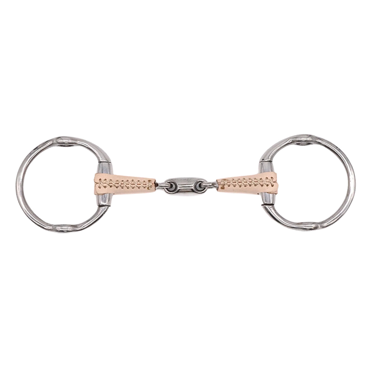 Jake Adams Eggbutt Fixed Gag Double Jointed Leather Bit W/ Lozenge