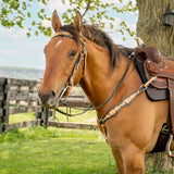 Royal King Flared Two Tone Floral Cowhide Headstall
