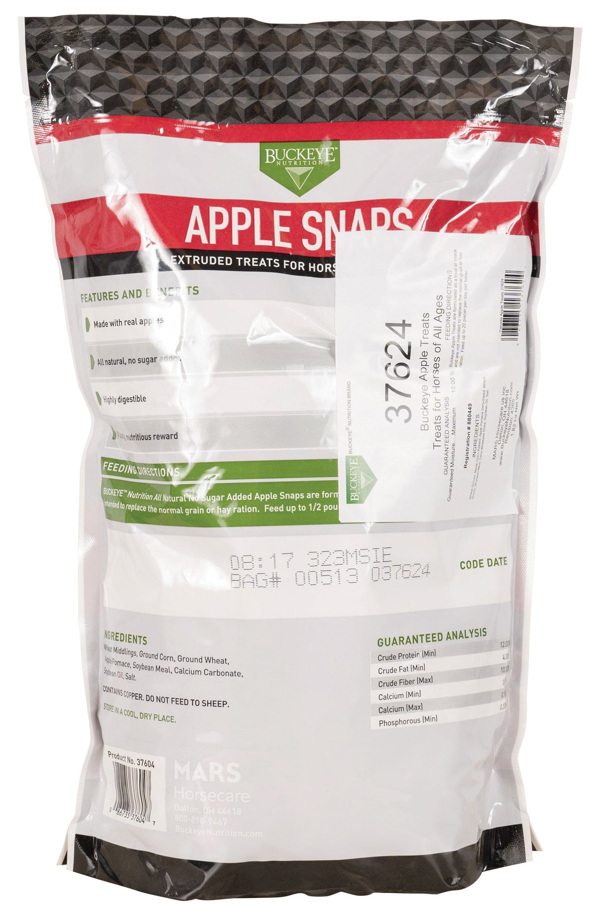 Buckeye Nutrition All Natural No Sugar Added Apple Snaps Horse Treats 4 lb.